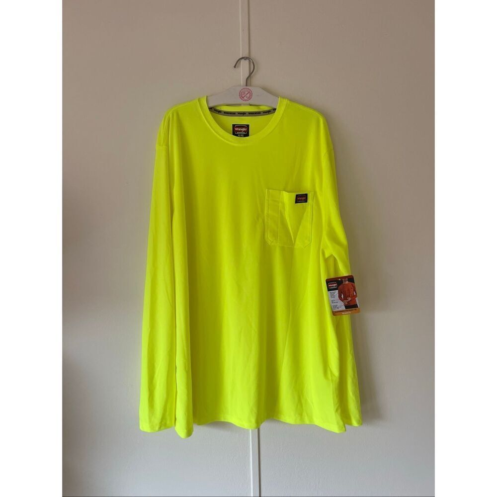 Wrangler Workwear Yellow Long Sleeve Shirt Mens Size XL NEW